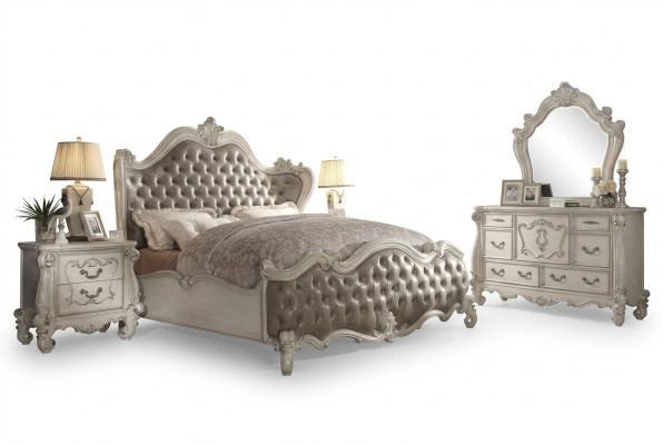 Design Luxus Schlafzimmer Set Bett Deko 2x Nachttische Kommode Garnitur