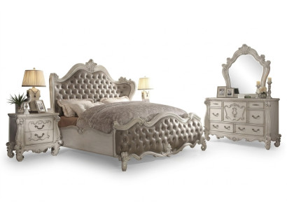 Design Luxus Schlafzimmer Set Bett Deko 2x Nachttische Kommode Garnitur