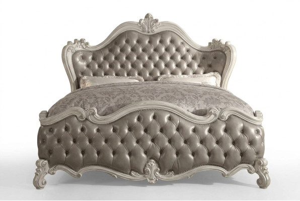 Designer Bett Schlafzimmer Betten Leder Hotel Polster Chesterfield Neu