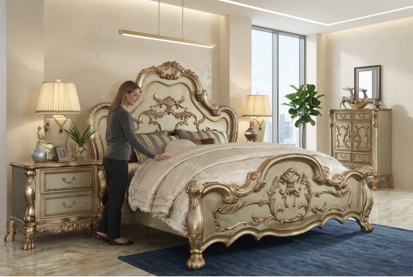 Bett Design Doppelbett Betten Luxus Klassiker Barock Rokoko Chestgerfield Neu