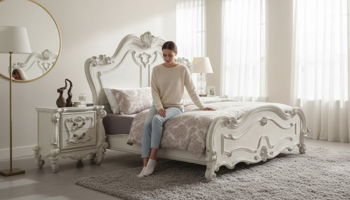Bett Design Doppelbett Betten Luxus Klassiker Barock Chesterfield