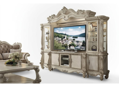 Klassische Wohnwand TV Wand Holz Stil Barock Regal Wohnzimmer Möbel