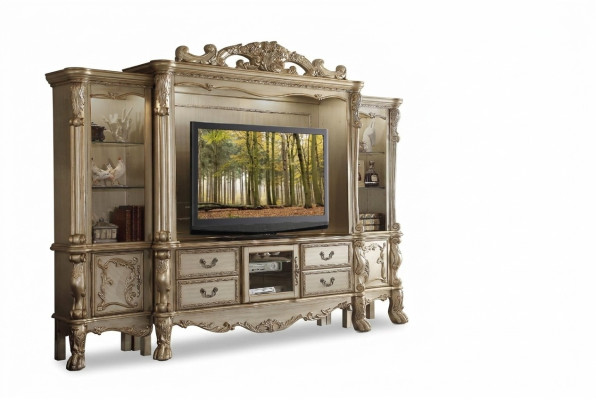 TV Wand Holz Stil Barock Regal Wohnzimmer Möbel Schrank neu Klassische