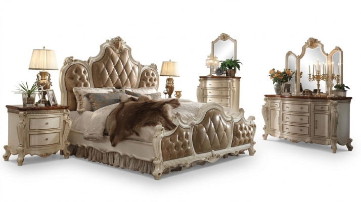 Luxus Chesterfield Betten Leder Königliches Palast Bett Hotel Doppelbett