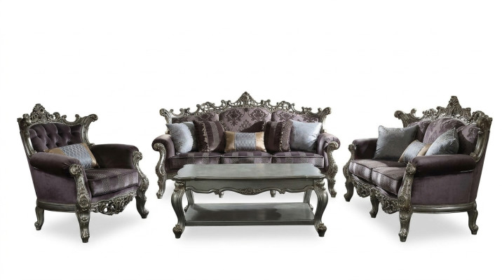 Sofagarnitur 4+1+1 Sitzer Couchtisch 4tlg. Set Design Sofa Couchen Barock
