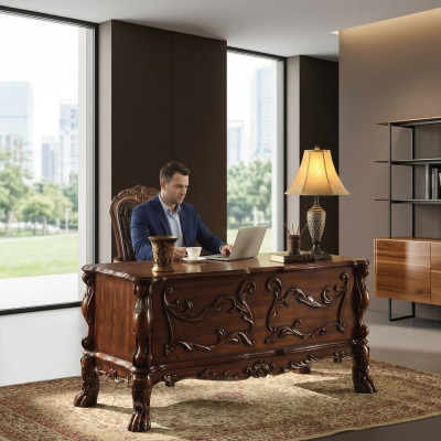 Schreibtisch Computertisch Büro Tische Office Wohnzimmer Barock Rokoko