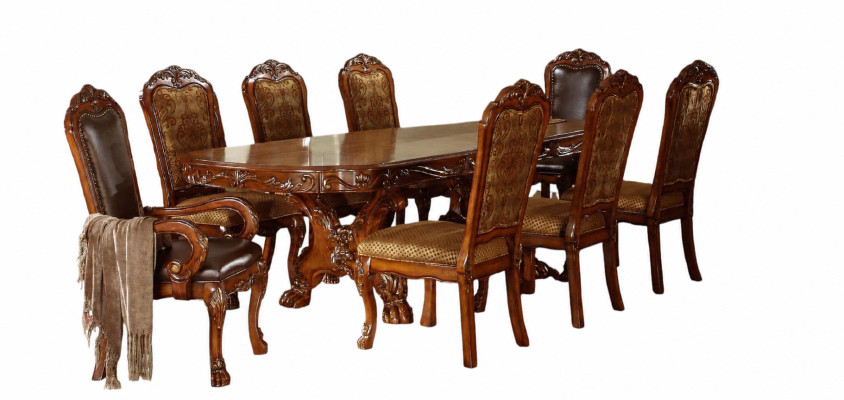 Klassischer Esstisch Tisch Holz Esszimmer Garnitur 6x Set Stuhl Stühle