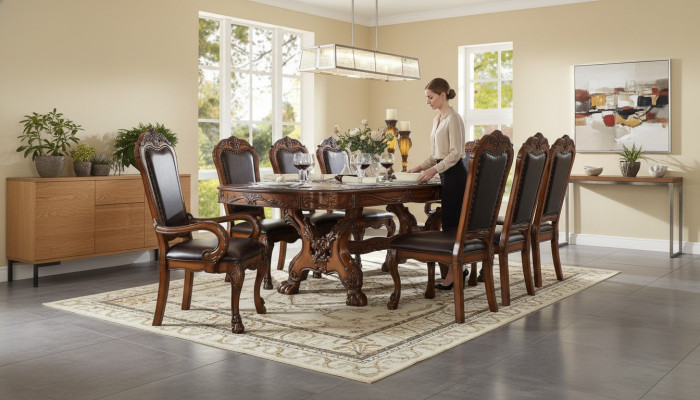 Möbel Tisch 6x Stuhl Sets Esszimmer Garnitur Holz Komplett Barock Rokoko