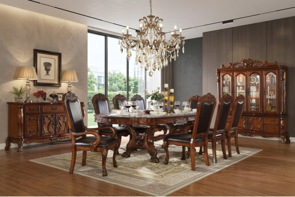 Königlicher Esstisch + 8x Stühle Komplettes Esszimmer Tisch Stuhl 9tlg.