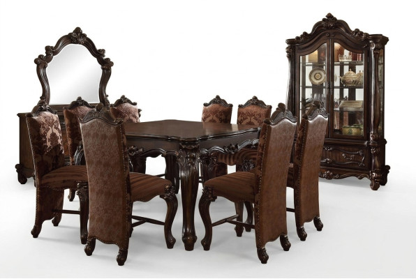 Klassischer Esstisch Tisch Holz Garnitur Esszimmer 8x Stuhl Set Stühle