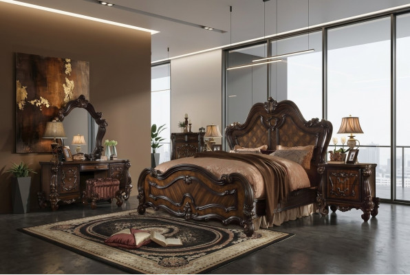 Schminktisch Spiegel Hocker Luxus Konsole Schlafzimmer Kommode Barock Stil