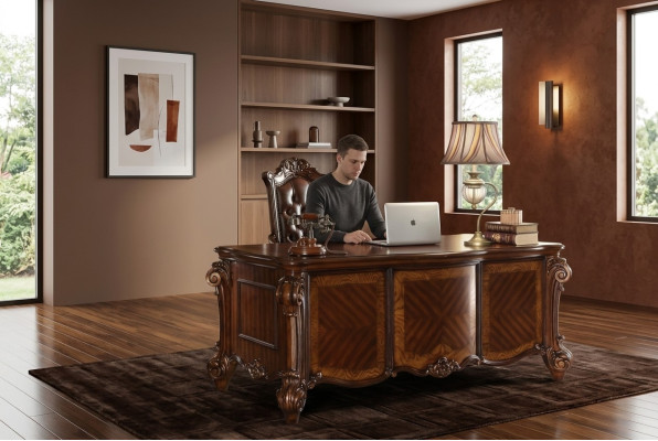 Büro Klassischer Schreibtisch Regal Computer Sekräter Tisch Tische Regale