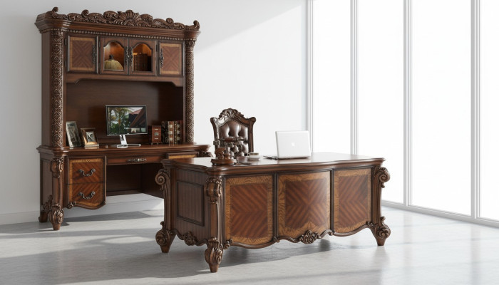 Büro Schreibtisch Sessel Schreibtische Tisch Holz Stuhl 2tlg Set Tische