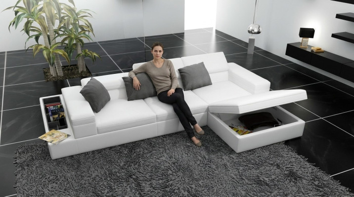 Eck Sofa Polster Couch Sitz Ecke Leder Sofa L Form Wohnlandschaft