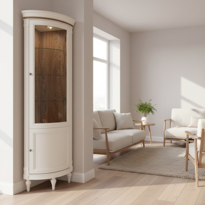 Eck Vitrine Vitrine Schrank Vitrinen Wohnzimmer Schau Schränke Design Holz Neu