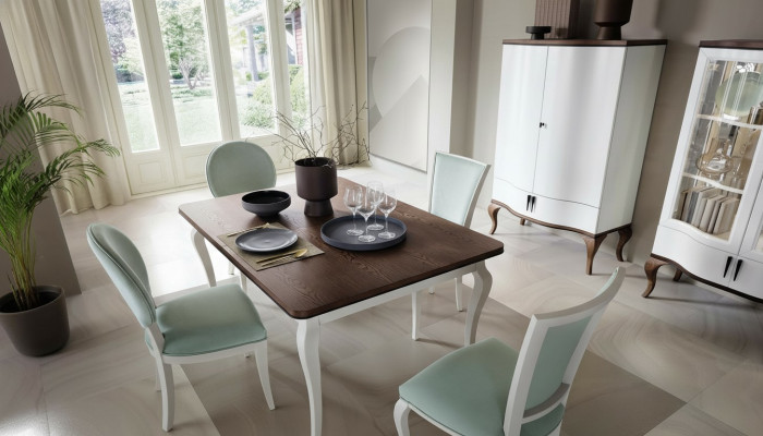 Klassischer Esstisch Garnitur Tisch Holz Esszimmer 4x Stuhl Stühle Set