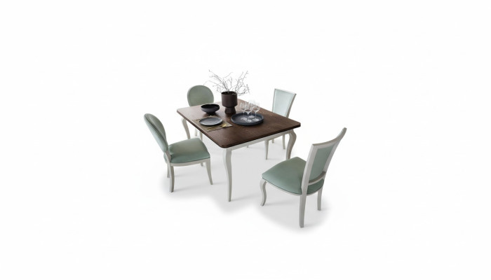 Essgarnitur Esstisch 4 x Stuhl Set Set Garnitur Essgruppe Tisch Klassische