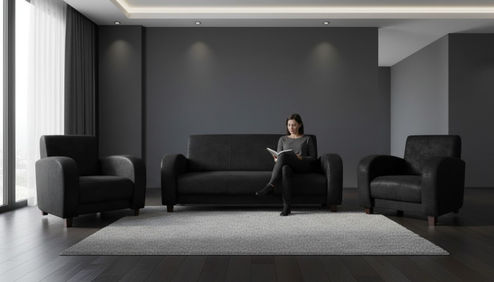 Sofagarnitur Moderne 321 Sitzer Ledersofa Couch Wohnlandschaft Garnitur