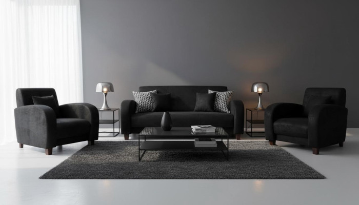 Sofagarnitur Moderne 321 Sitzer Ledersofa Couch Wohnlandschaft Garnitur