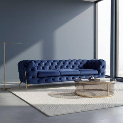 Chesterfield Sofagarnitur Sofa Couch Polster 3 2 1 Sitzer Leder Sofas Stoff Neu