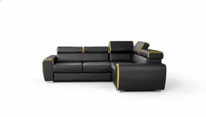 Design Ecksofa L-form Bettfunktion Couch Leder Textil Sofas Couchen