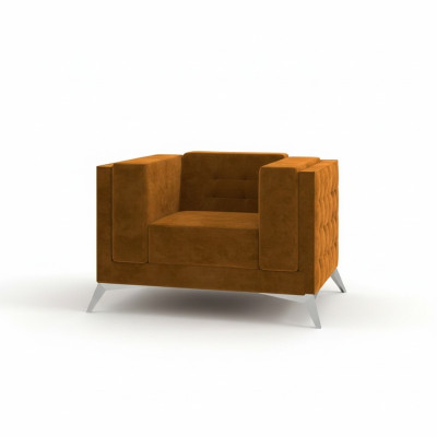 Chesterfield Sessel Couch 1 Sitzer Stoff Couchen Polster Neu Fernseh Sofa
