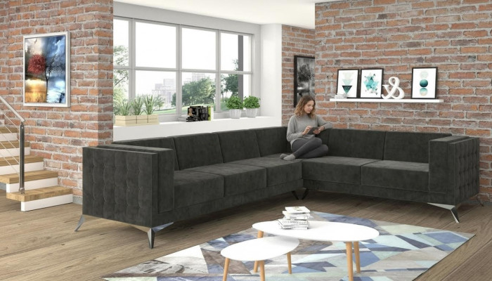 Design Esk Ecksofa L-form Modern Sofas Stoffsofa Couch Wohnlandschaft