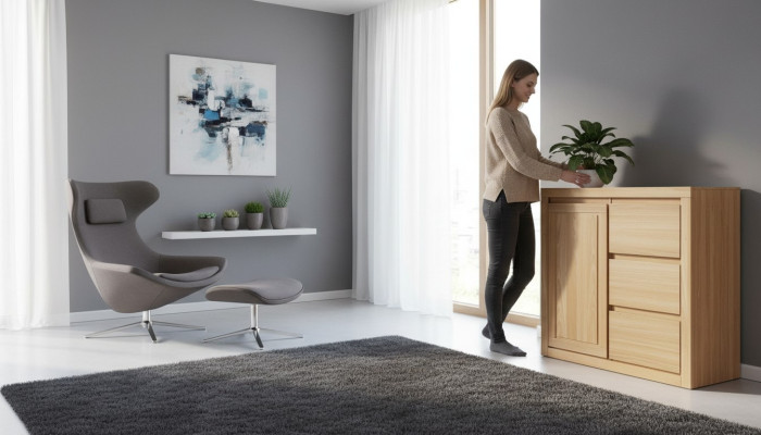 Kommode Holz Design Schrank Anrichte Schränke Kommoden Sidebaord Neu Schubladen