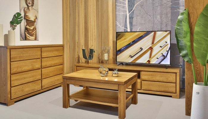 Wohnzimmer Holz Möbel Set Massive Kommode Sideboard Couchtisch rtv 3tlg. Set Neu