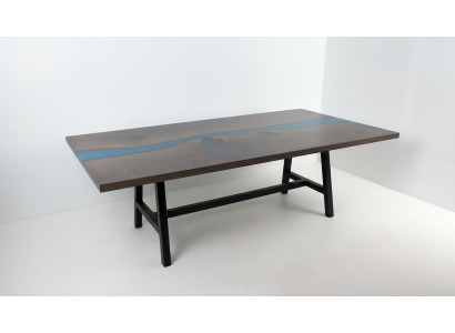 Epoxidharz Esstisch River Table Echtes Holz Massiv Tische 220x100