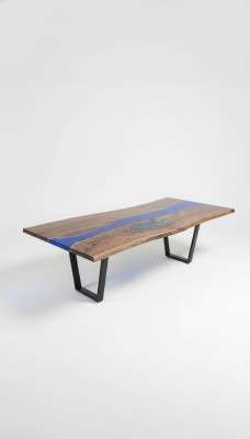 Esstisch Meer Wasser River Echtes Holz Flusstisch 260x100 Tische