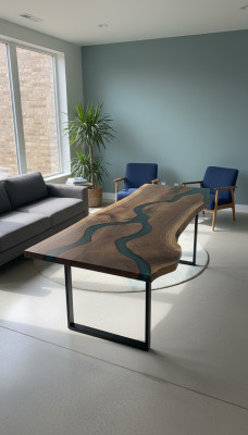 Esstisch River Table Echtes Holz Deko Flusstisch Massiv Epoxidharz Tische