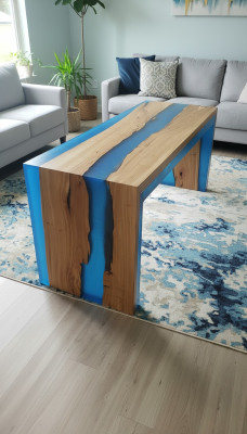 Esstisch Tisch Küchentisch Moderne Tische Wasserfall Fluss Epoxid Harz Möbel Neu