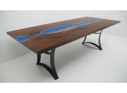 Esstisch Blue River Table Echtes Holz 220x90 Tische Epoxidharz Neu