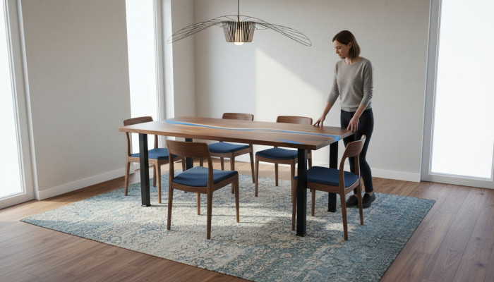 Fluss Tische Esstisch Design Tisch Moderne Möbel 220x90 Epoxid Harz Ozean Meer