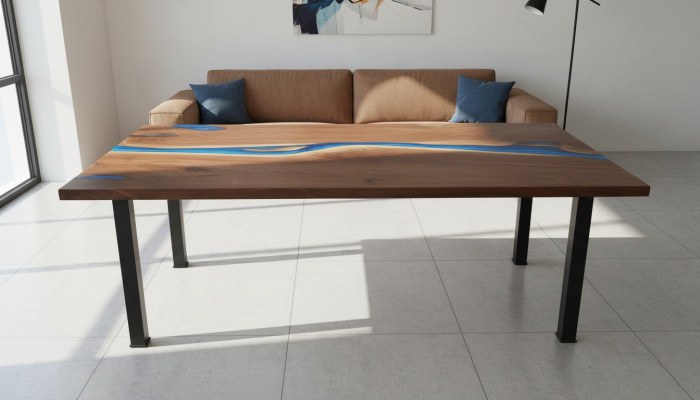 Fluss Tische Esstisch Design Tisch Moderne Möbel 220x90 Epoxid Harz Ozean Meer