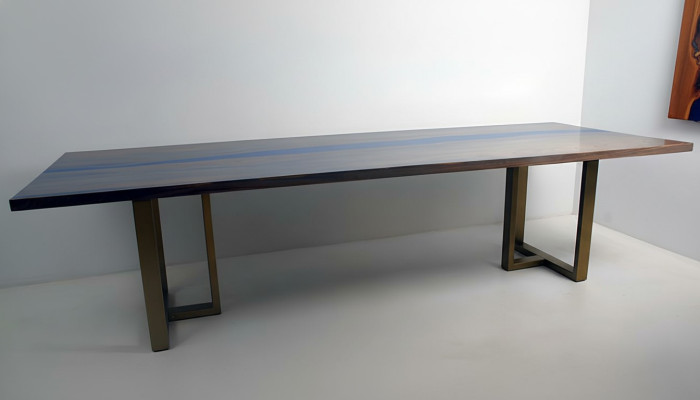 Epoxidharz Esstisch River Table Echtes Holz Massiv Deko Tische 220x100