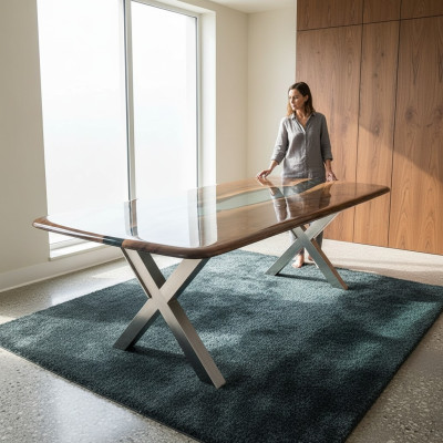 Couchtisch epoxidharz tisch Holz Handarbeit Tische Massive Möbel Harz