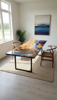 Esstisch Design Tisch Harz Moderne Tische Meer Fluss Möbel 220x90 Epoxid Ozean