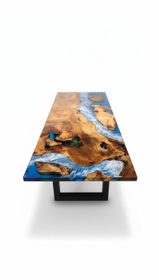 Esstisch Design Tisch Harz Moderne Tische Meer Fluss Möbel 220x90 Epoxid Ozean