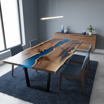 Fluss Tische Esstisch Design Tisch Moderne Meer Möbel 220x90 Epoxid Harz Ozean