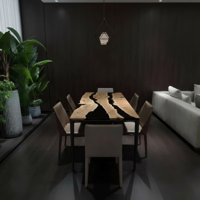 Couchtisch Black River Table Echtes Holz Flusstisch 220x90 Tische Epoxidharz Neu