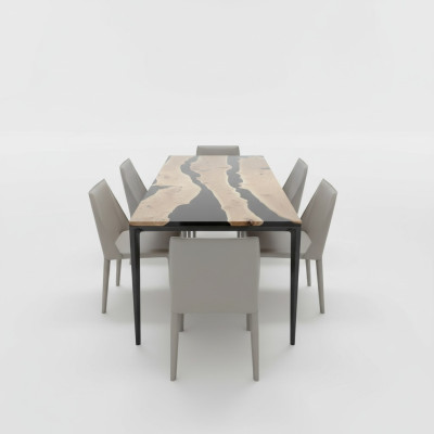 Couchtisch Black River Table Echtes Holz Flusstisch 220x90 Tische Epoxidharz Neu