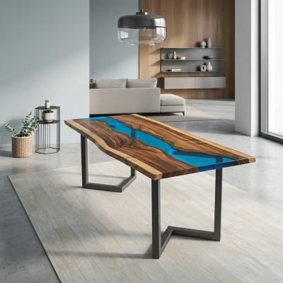 Beistelltisch Epoxid Harz Tisch Couchtisch Handgefertigter Couchtisch 120x60cm