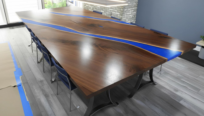Holz Tisch Esszimmer Epoxy Resin Möbel Konferenztisch Epoxid Harz Giessharz neu