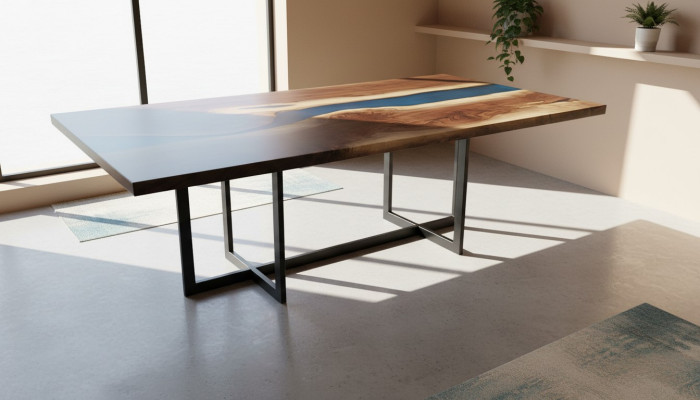 Esstisch Design Tisch Harz Moderne Tische Meer Ozean Fluss Möbel 220x90 Epoxid