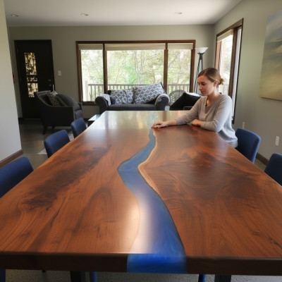 Esstisch Design Tisch Moderne Tische Meer Ozean Fluss Möbel 220x90 Epoxid Harz