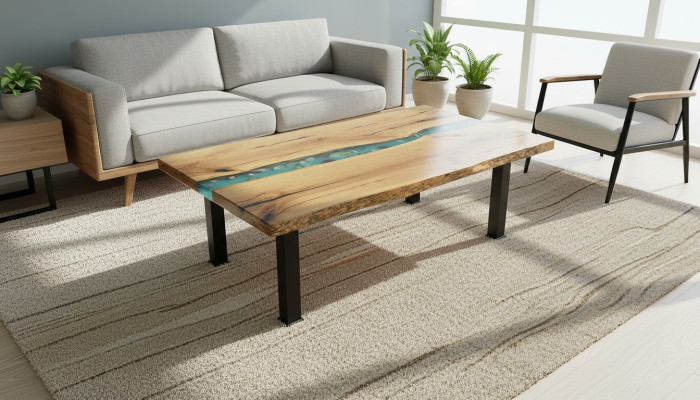 Beistelltisch Couchtisch Epoxy Möbel Designer Tisch Epoxidharz Tische 120x70cm