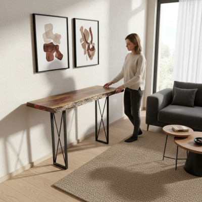 Handarbeit massiver Couchtisch Designer Tisch Epoxid Konsole Tische