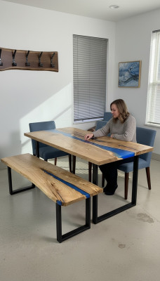 Design Tisch Bank Esstisch Küchentisch Wohnzimmer Tische Massiv 2tlg neu Bänke